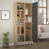 Βιβλιοθήκη Jedda Megapap χρώμα sapphire oak - ανθρακί 80,6x29,6x191εκ. Βιβλιοθήκη Jedda Megapap χρώμα sapphire oak - ανθρακί 80,6x29,6x191εκ.