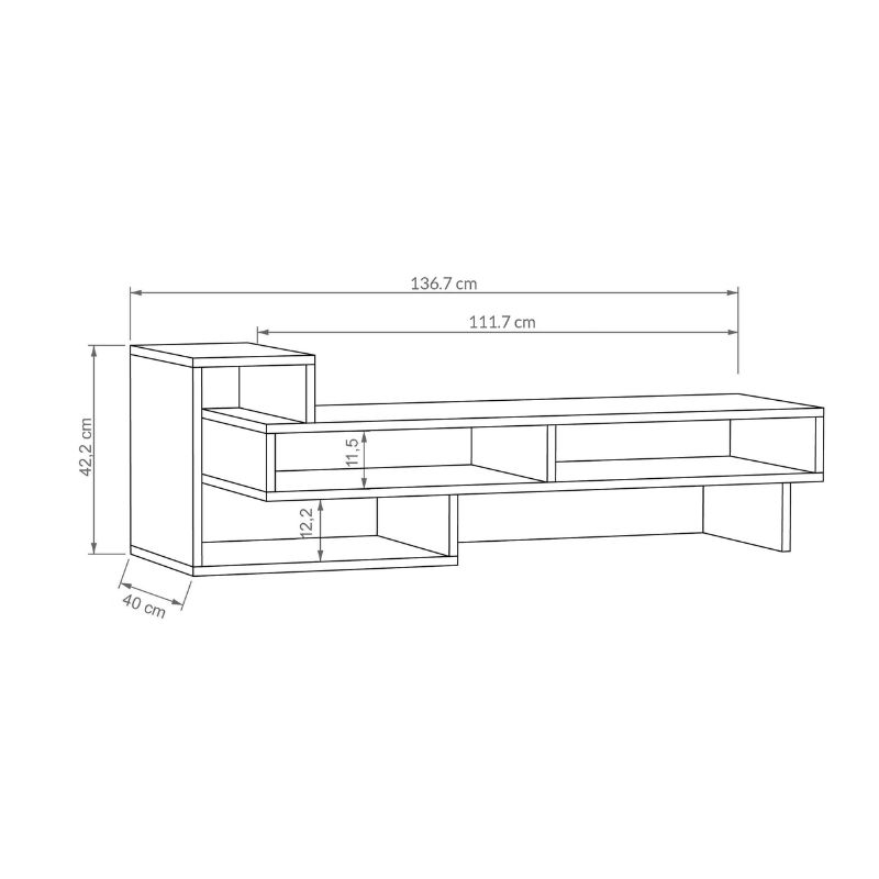 Έπιπλο τηλεόρασης Tetra Megapap χρώμα sapphire oak 136,7x40x42εκ. Έπιπλο τηλεόρασης Tetra Megapap χρώμα sapphire oak 136,7x40x42εκ.