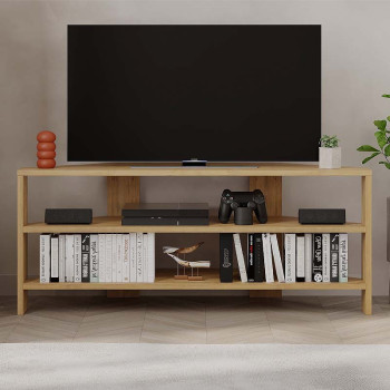 Έπιπλο τηλεόρασης γωνιακό Thales Megapap χρώμα sapphire oak 110x36x45εκ. Έπιπλο τηλεόρασης γωνιακό Thales Megapap χρώμα sapphire oak 110x36x45εκ.