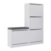 Παπουτσοθήκη Dude Megapap χρώμα λευκό 104,8x26x118,5εκ. Παπουτσοθήκη Dude Megapap χρώμα λευκό 104,8x26x118,5εκ.