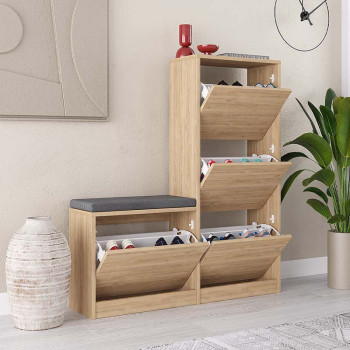 Παπουτσοθήκη Dude Megapap χρώμα sapphire oak 104,8x26x118,5εκ. Παπουτσοθήκη Dude Megapap χρώμα sapphire oak 104,8x26x118,5εκ.
