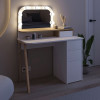 Τουαλέτα με καθρέπτη Avien Megapap με LED χρώμα λευκό - sapphire oak 105x51,1x131εκ.