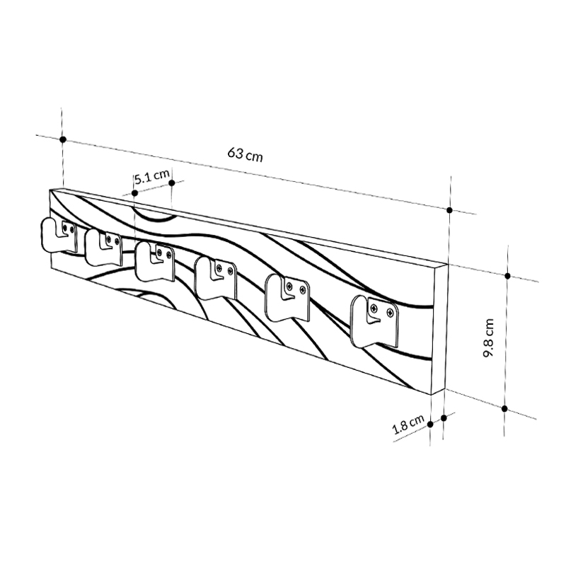 Κρεμάστρα τοίχου Flow Megapap χρώμα λευκό 63x1,8x9,8εκ. Κρεμάστρα τοίχου Flow Megapap χρώμα λευκό 63x1,8x9,8εκ.