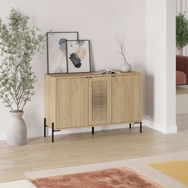 Μπουφές Naive Megapap χρώμα sapphire oak 126x40x80εκ. Μπουφές Naive Megapap χρώμα sapphire oak 126x40x80εκ.