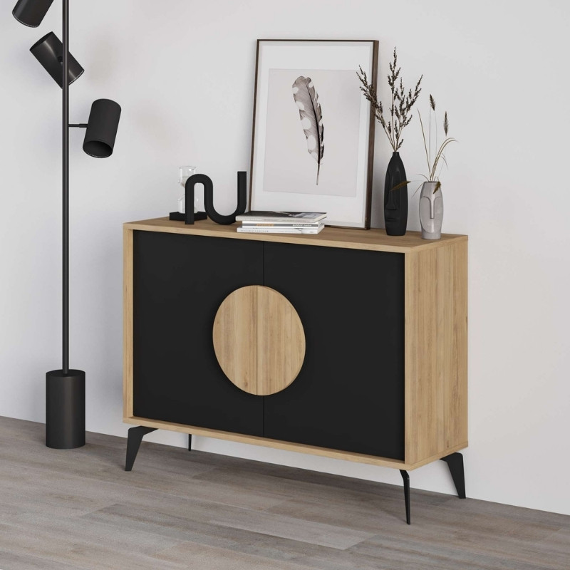 Μπουφές Gora Megapap χρώμα sapphire oak - silky black 110x40x82εκ. Μπουφές Gora Megapap χρώμα sapphire oak - silky black 110x40x82εκ.