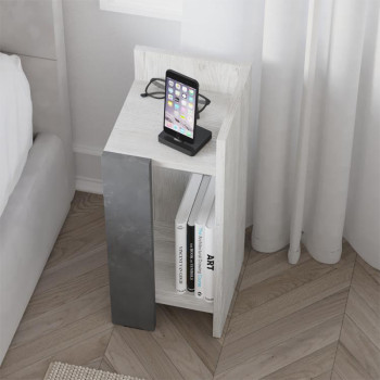 Κομοδίνο Elos Megapap δεξί χρώμα λευκό αντικέ - γκρι ρετρό 25x27x60εκ. Κομοδίνο Elos Megapap δεξί χρώμα λευκό αντικέ - γκρι ρετρό 25x27x60εκ.