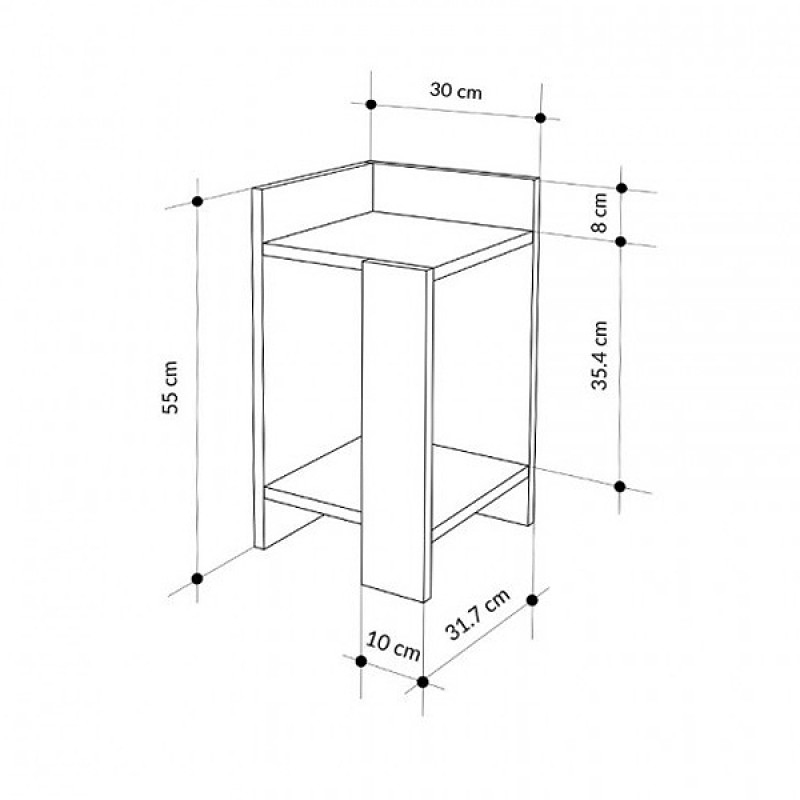 Κομοδίνο Elos Megapap δεξί χρώμα black wood 25x27x60εκ. Κομοδίνο Elos Megapap δεξί χρώμα black wood 25x27x60εκ.