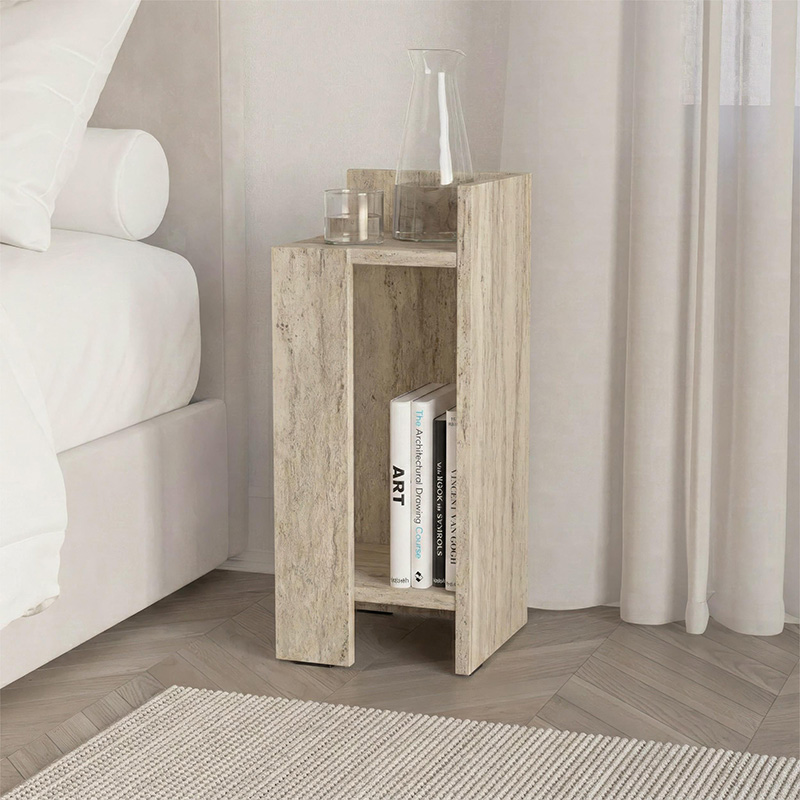 Κομοδίνο Elos Megapap δεξί χρώμα travertine 25x27x60εκ. Κομοδίνο Elos Megapap δεξί χρώμα travertine 25x27x60εκ.