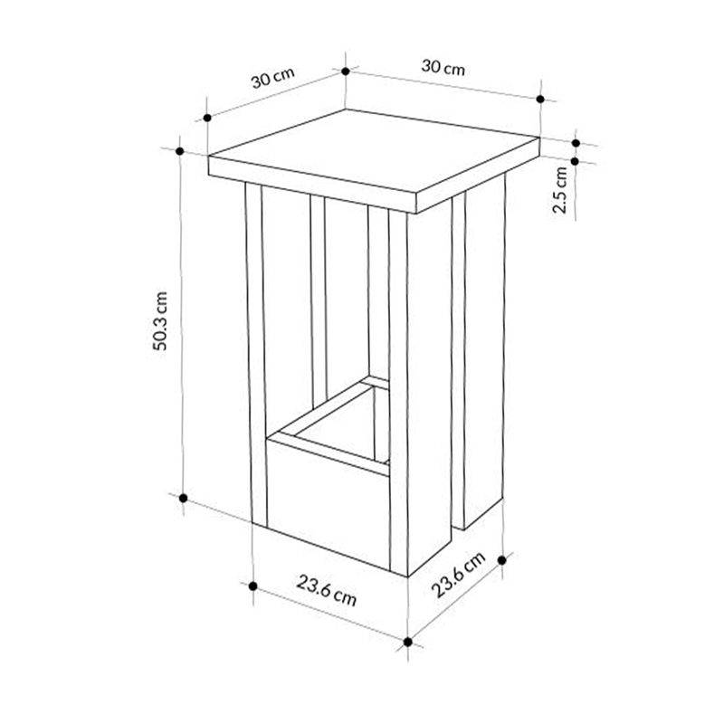 Τραπεζάκι βοηθητικό Tasos Megapap χρώμα λευκό 30x30x50,3εκ. Τραπεζάκι βοηθητικό Tasos Megapap χρώμα λευκό 30x30x50,3εκ.