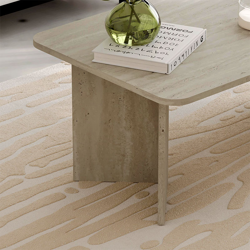 Τραπεζάκι σαλονιού Sam Megapap χρώμα travertine 100x60x41,8εκ.