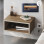 Κομοδίνο επιτοίχιο Brik Megapap με LED χρώμα καρυδί Ud - sandstone 45x30x18εκ.