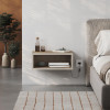 Κομοδίνο επιτοίχιο Brik Megapap με LED χρώμα καρυδί Ud - sandstone 45x30x18εκ.