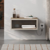 Κομοδίνο επιτοίχιο Brik Megapap με LED χρώμα καρυδί Ud - sandstone 45x30x18εκ.