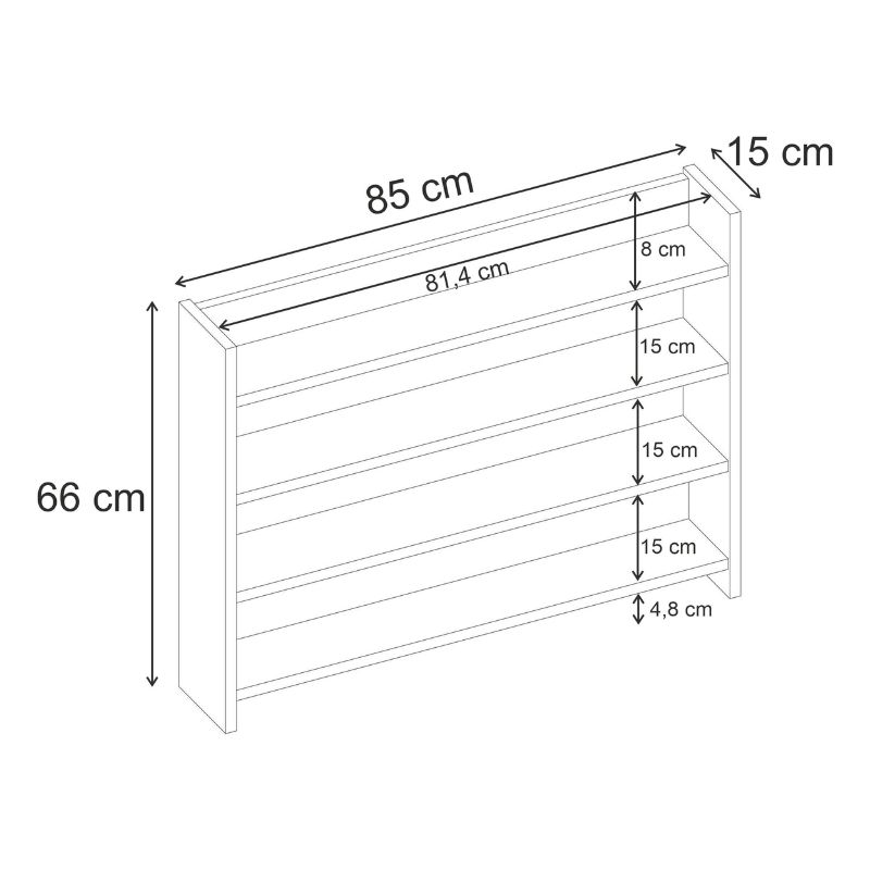 Ραφιέρα τοίχου Lane Megapap χρώμα sapphire oak 85x15x66εκ. Ραφιέρα τοίχου Lane Megapap χρώμα sapphire oak 85x15x66εκ.