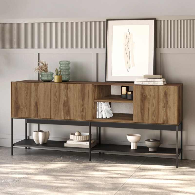 Μπουφές Amira Megapap χρώμα καρυδί Ud - black wood 180x40x80εκ. Μπουφές Amira Megapap χρώμα καρυδί Ud - black wood 180x40x80εκ.