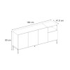 Μπουφές Cailin Megapap χρώμα sepet oak - black wood 180x41,8x80εκ. Μπουφές Cailin Megapap χρώμα sepet oak - black wood 180x41,8x80εκ.