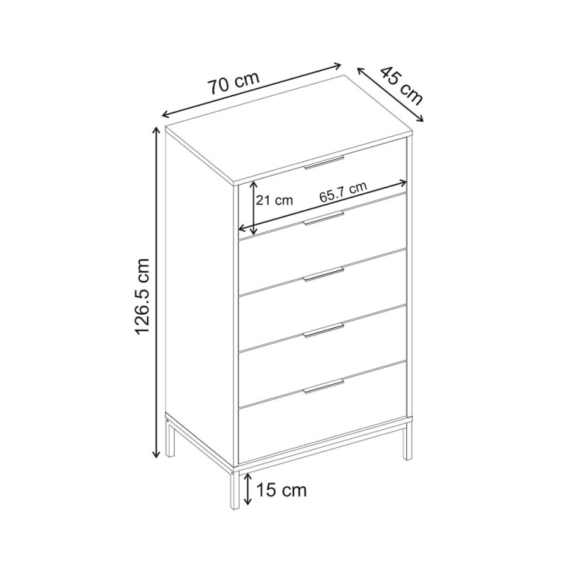 Συρταριέρα Mars Megapap χρώμα καρυδί Ud 70x45x126,5εκ. Συρταριέρα Mars Megapap χρώμα καρυδί Ud 70x45x126,5εκ.