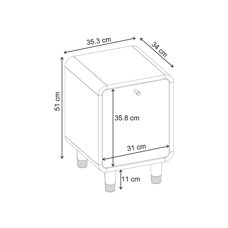 Κομοδίνο Doro Megapap χρώμα sepet oak 35,3x34x51εκ.