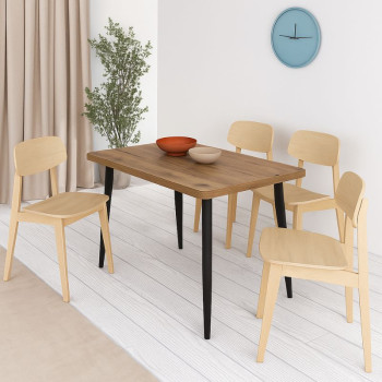 Τραπέζι Levico Megapap Mdf - μεταλλικό χρώμα ακακίας 130x75x75εκ.
