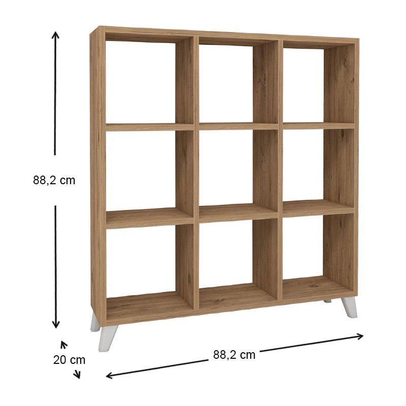 Βιβλιοθήκη Saul Megapap χρώμα pine oak 88,2x20x88,2εκ. Βιβλιοθήκη Saul Megapap χρώμα pine oak 88,2x20x88,2εκ.