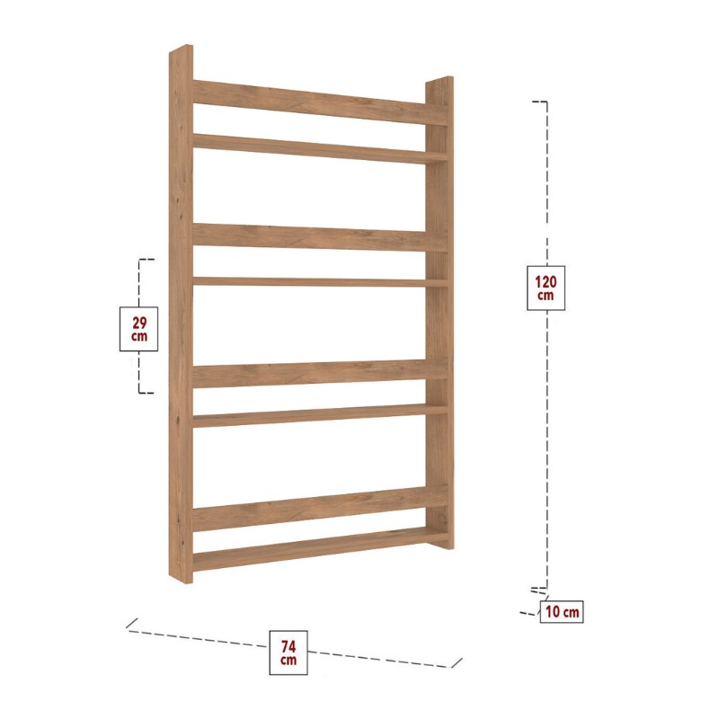Επιτοίχια βιβλιοθήκη - ραφιέρα Montessori Megapap χρώμα pine oak 74x10x120εκ. Επιτοίχια βιβλιοθήκη - ραφιέρα Montessori Megapap χρώμα pine oak 74x10x120εκ.