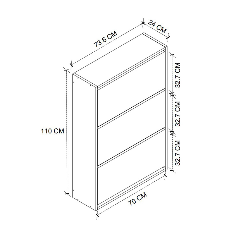 Παπουτσοθήκη Nave Megapap 18 ζευγών χρώμα pine oak 73,6x24x110εκ. Παπουτσοθήκη Nave Megapap 18 ζευγών χρώμα pine oak 73,6x24x110εκ.
