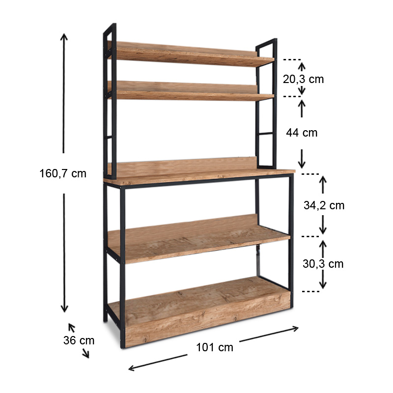 Έπιπλο κουζίνας Foyer Megapap χρώμα μαύρο - pine oak 101x36x160,7εκ. Έπιπλο κουζίνας Foyer Megapap χρώμα μαύρο - pine oak 101x36x160,7εκ.