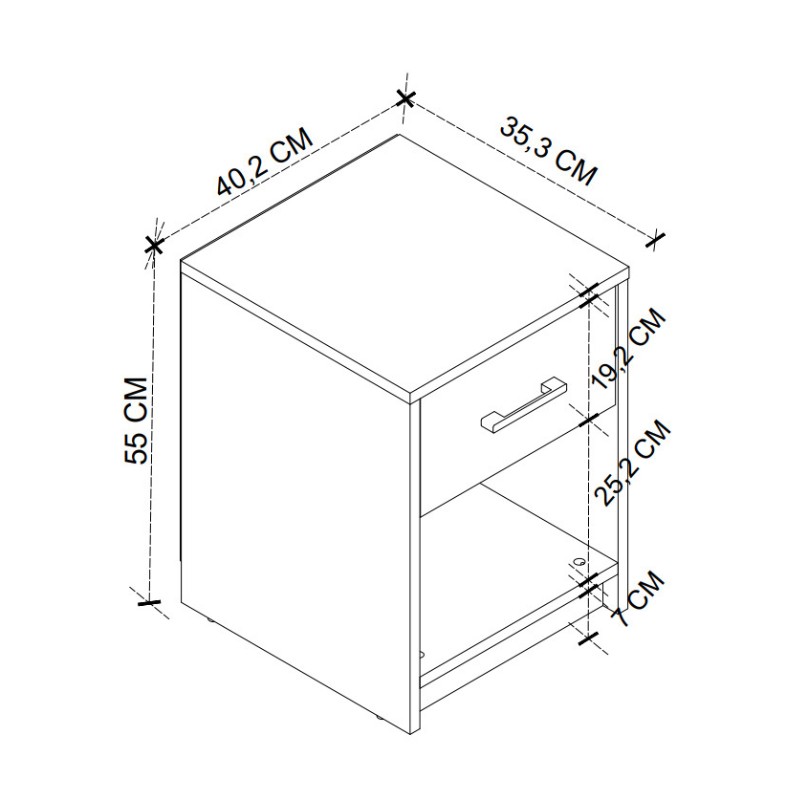 Κομοδίνο Scoty Megapap χρώμα λευκό 40,2x35,3x55εκ. Κομοδίνο Scoty Megapap χρώμα λευκό 40,2x35,3x55εκ.