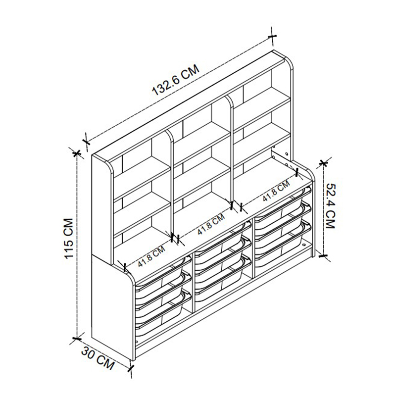 Βιβλιοθήκη Obia Megapap με 9 συρτάρια χρώμα λευκό 132,6x30x115εκ. Βιβλιοθήκη Obia Megapap με 9 συρτάρια χρώμα λευκό 132,6x30x115εκ.