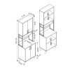 Έπιπλο κουζίνας Sedef Megapap χρώμα ανθρακί 61x40x202,1εκ. Έπιπλο κουζίνας Sedef Megapap χρώμα ανθρακί 61x40x202,1εκ.
