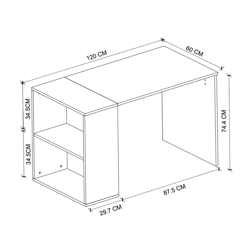 Γραφείο εργασίας Smyrna Megapap χρώμα λευκό 120x60x74,4εκ. Γραφείο εργασίας Smyrna Megapap χρώμα λευκό 120x60x74,4εκ.