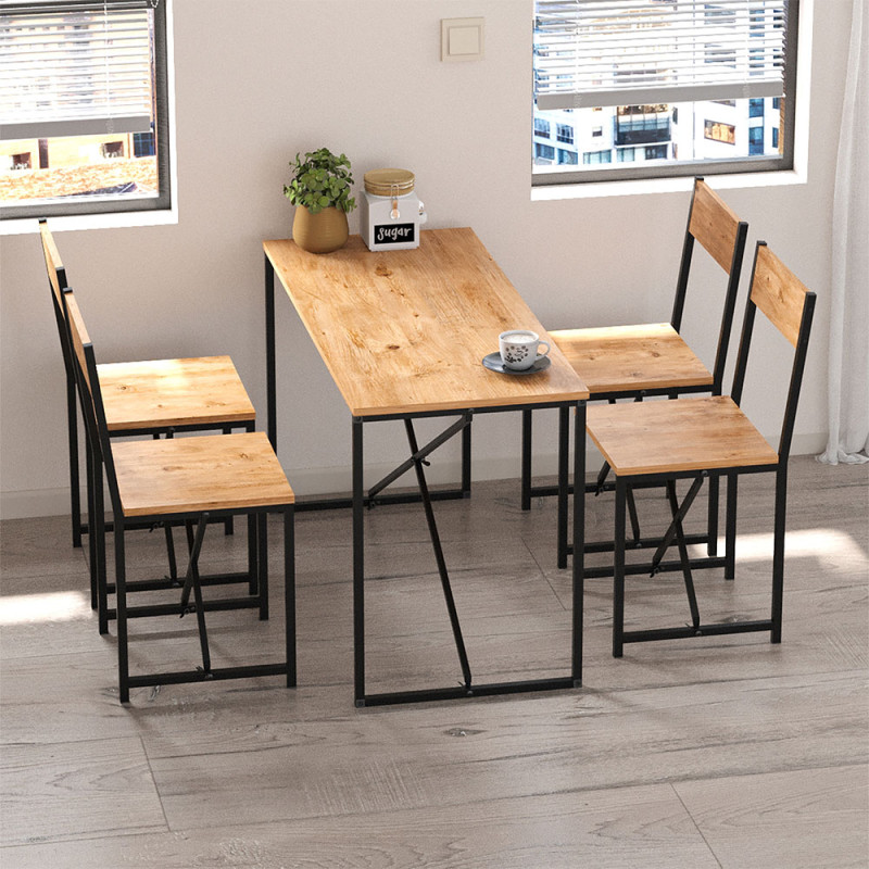 Σετ τραπεζαρία 5τμχ Maysa Megapap χρώμα pine oak 120x52,7x71,8εκ. Σετ τραπεζαρία 5τμχ Maysa Megapap χρώμα pine oak 120x52,7x71,8εκ.