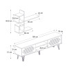 Σύνθεση τηλεόρασης Salerno Megapap χρώμα sapphire oak 180x35x51εκ.