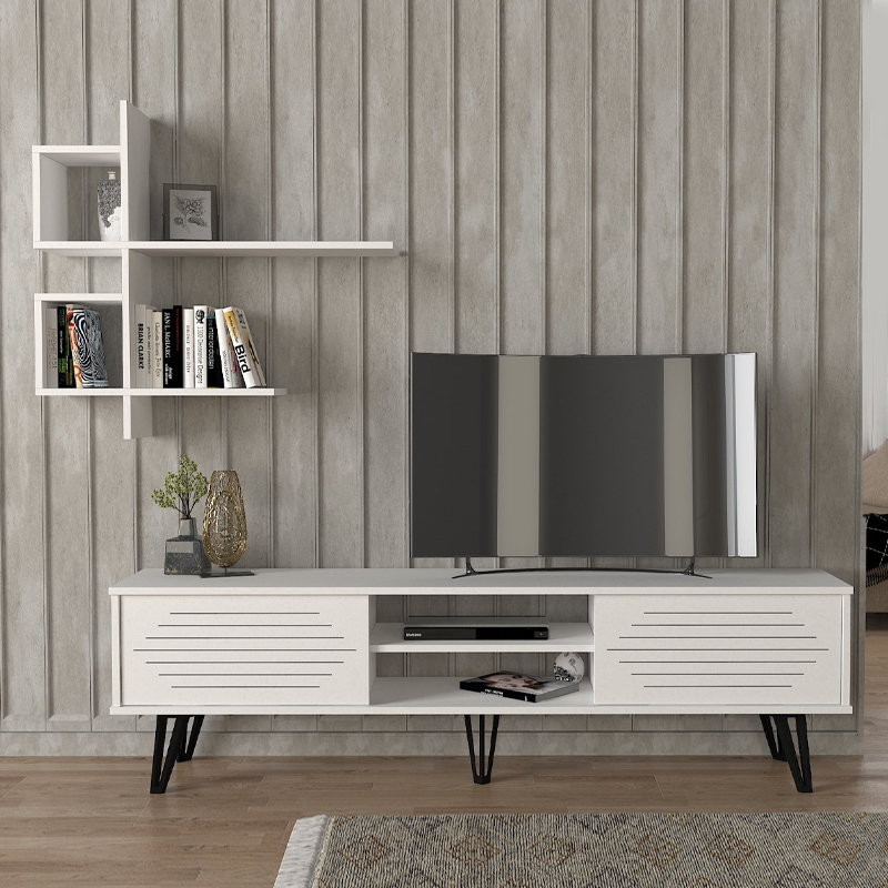 Σύνθεση τηλεόρασης Salerno Megapap χρώμα λευκό 180x35x51εκ. Σύνθεση τηλεόρασης Salerno Megapap χρώμα λευκό 180x35x51εκ.