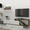 Έπιπλο τηλεόρασης Novara Megapap χρώμα λευκό - καρυδί 180x29,6x45εκ. Έπιπλο τηλεόρασης Novara Megapap χρώμα λευκό - καρυδί 180x29,6x45εκ.