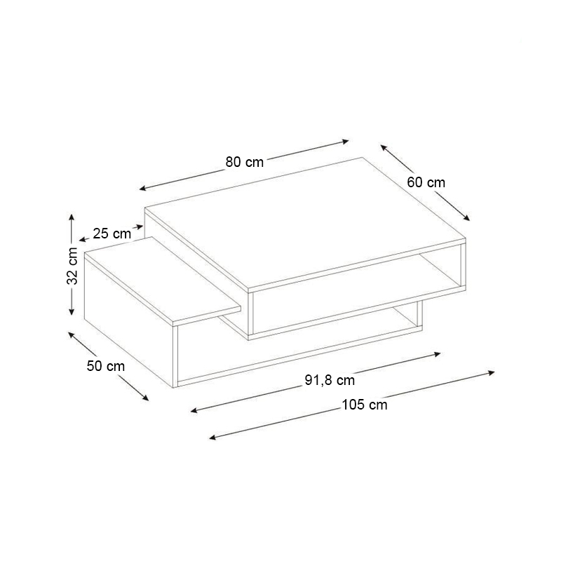 Τραπεζάκι σαλονιού Tab Megapap χρώμα λευκό - cordoba 105x60x32εκ. Τραπεζάκι σαλονιού Tab Megapap χρώμα λευκό - cordoba 105x60x32εκ.
