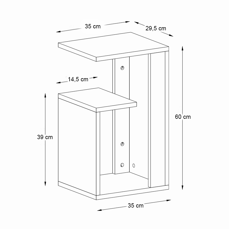 Τραπεζάκι βοηθητικό Rosana Megapap χρώμα λευκό 35x29,5x60εκ. Τραπεζάκι βοηθητικό Rosana Megapap χρώμα λευκό 35x29,5x60εκ.