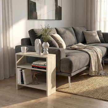 Τραπεζάκι βοηθητικό Silvanus Megapap χρώμα travertine 51x17,5x49εκ. Τραπεζάκι βοηθητικό Silvanus Megapap χρώμα travertine 51x17,5x49εκ.