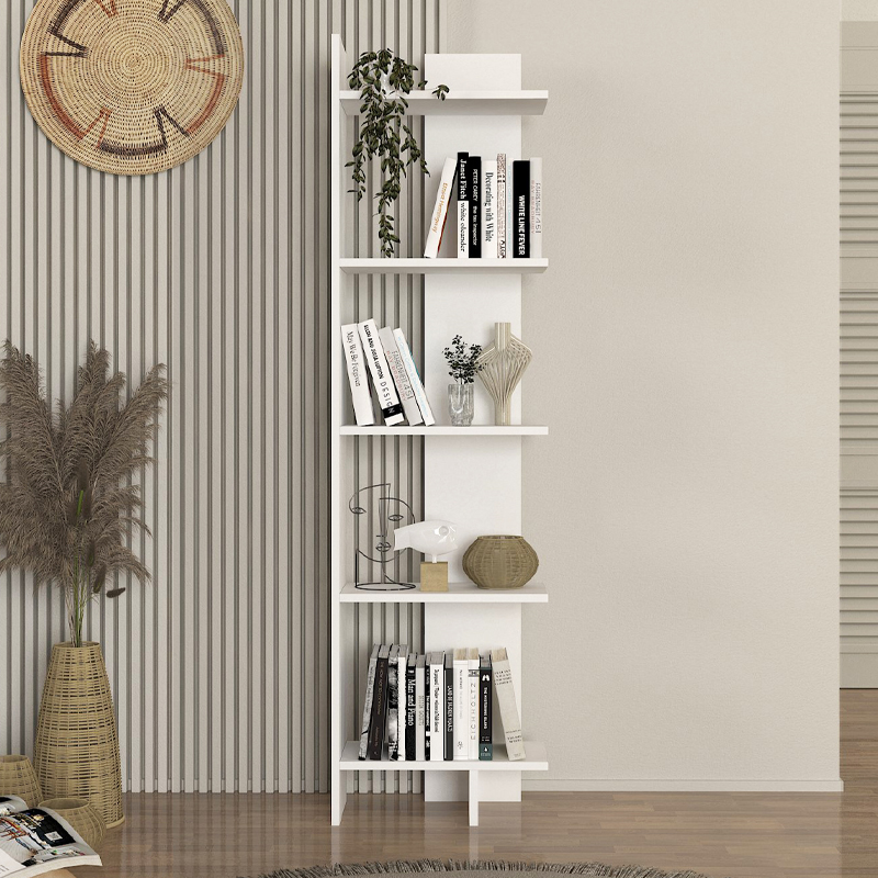 Βιβλιοθήκη Perla Megapap χρώμα λευκό 48x22x170εκ. Βιβλιοθήκη Perla Megapap χρώμα λευκό 48x22x170εκ.