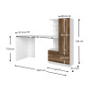 Γραφείο εργασίας Merino Megapap χρώμα λευκό - καρυδί 149,5x61,8x120εκ. Γραφείο εργασίας Merino Megapap χρώμα λευκό - καρυδί 149,5x61,8x120εκ.