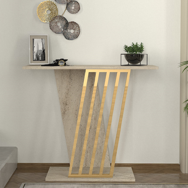Κονσόλα Gravity Megapap χρώμα travertine - χρυσό 90x29,6x76,8εκ. Κονσόλα Gravity Megapap χρώμα travertine - χρυσό 90x29,6x76,8εκ.