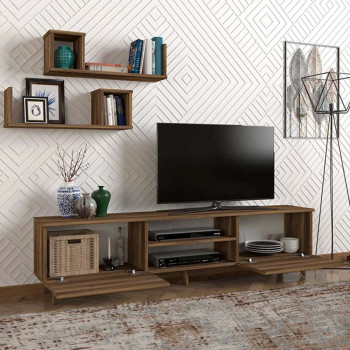 Έπιπλο τηλεόρασης Seddra Megapap χρώμα καρυδί 180x31,5x45εκ. Έπιπλο τηλεόρασης Seddra Megapap χρώμα καρυδί 180x31,5x45εκ.