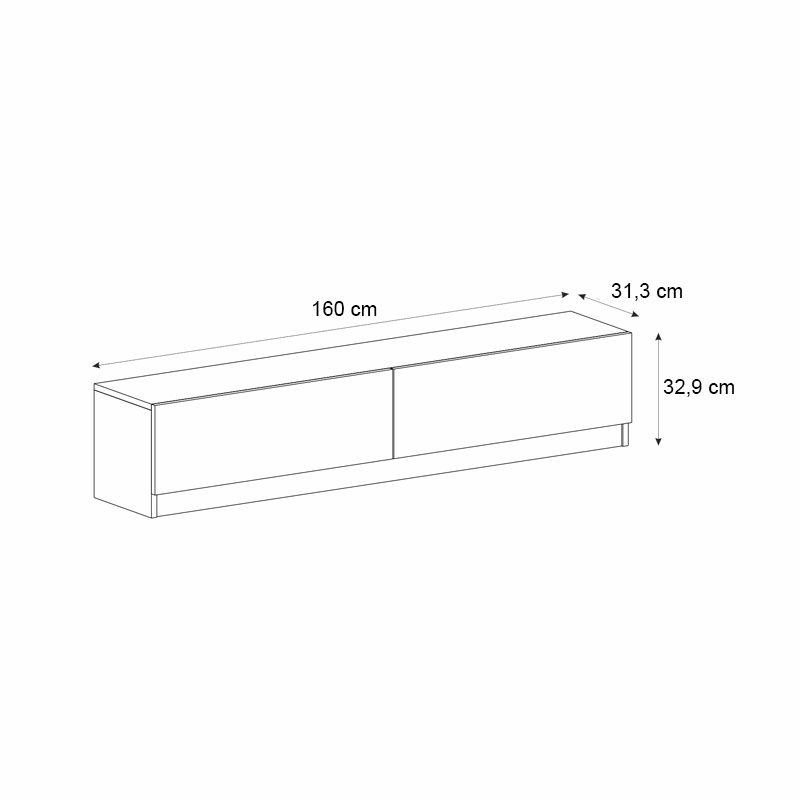 Έπιπλο τηλεόρασης Ahenk Megapap χρώμα λευκό 160x31,3x32,9εκ. Έπιπλο τηλεόρασης Ahenk Megapap χρώμα λευκό 160x31,3x32,9εκ.