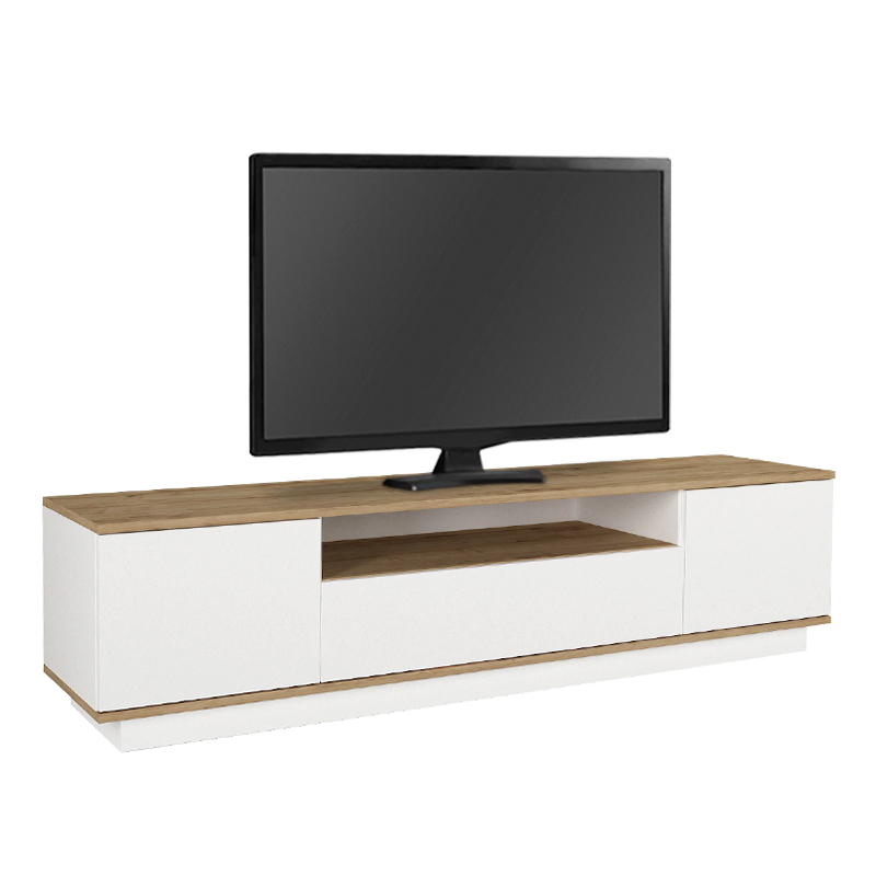 Έπιπλο τηλεόρασης Fedya Megapap χρώμα λευκό - sapphire oak 180x45x44,6εκ. Έπιπλο τηλεόρασης Fedya Megapap χρώμα λευκό - sapphire oak 180x45x44,6εκ.