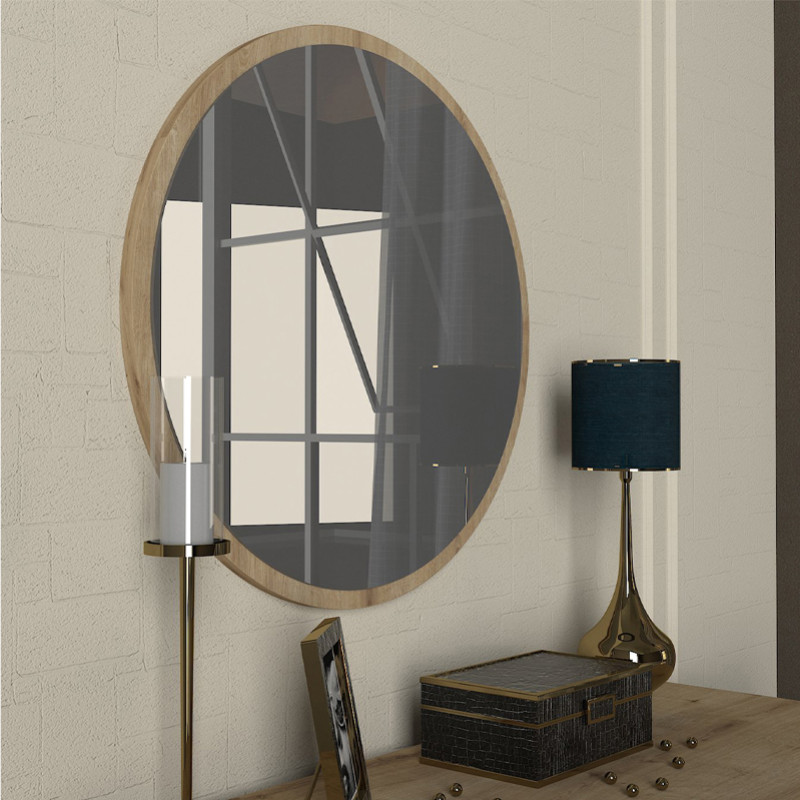 Καθρέπτης τοίχου Glob Μegapap χρώμα sapphire oak 59x2x59εκ.