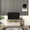 Έπιπλο τηλεόρασης Acnes Megapap χρώμα λευκό - sapphire oak 160x40x53εκ. Έπιπλο τηλεόρασης Acnes Megapap χρώμα λευκό - sapphire oak 160x40x53εκ.