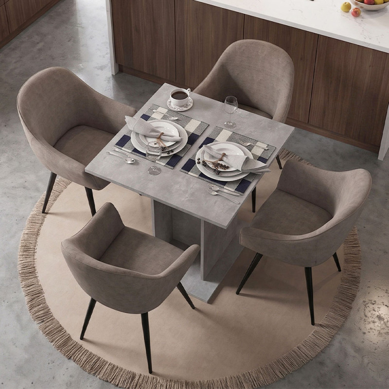 Τραπέζι Allos Megapap χρώμα γκρι σκυροδέματος 75x75x77εκ. Τραπέζι Allos Megapap χρώμα γκρι σκυροδέματος 75x75x77εκ.