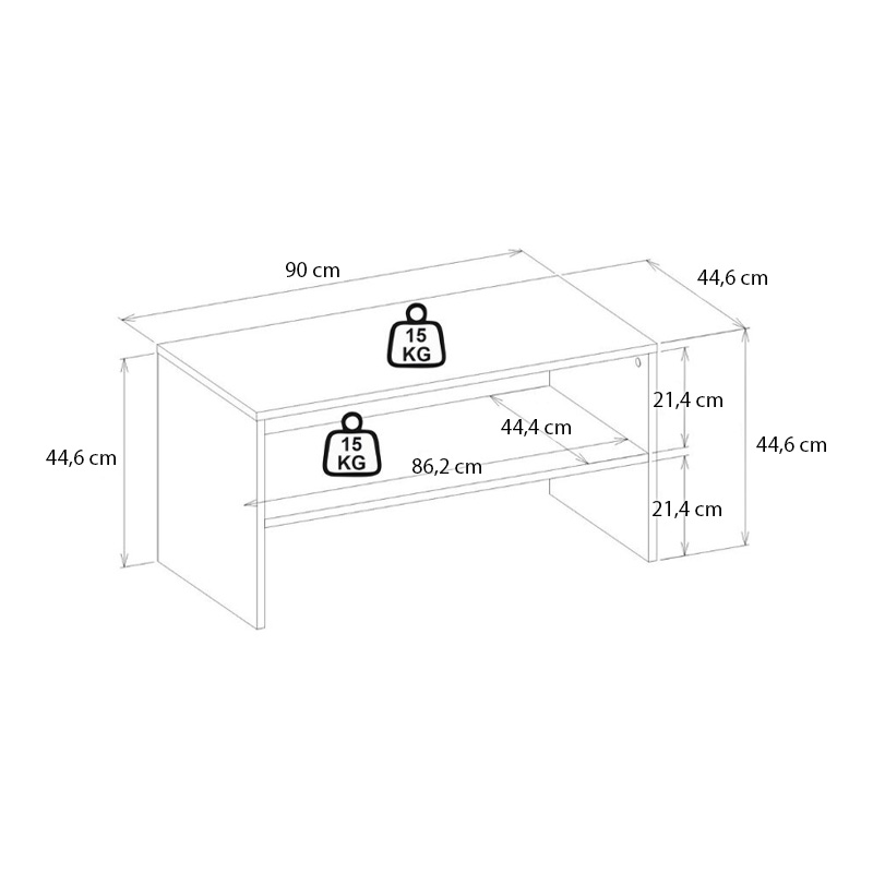Τραπεζάκι σαλονιού Eleva Megapap χρώμα sapphire oak 90x44,6x46,4εκ. Τραπεζάκι σαλονιού Eleva Megapap χρώμα sapphire oak 90x44,6x46,4εκ.