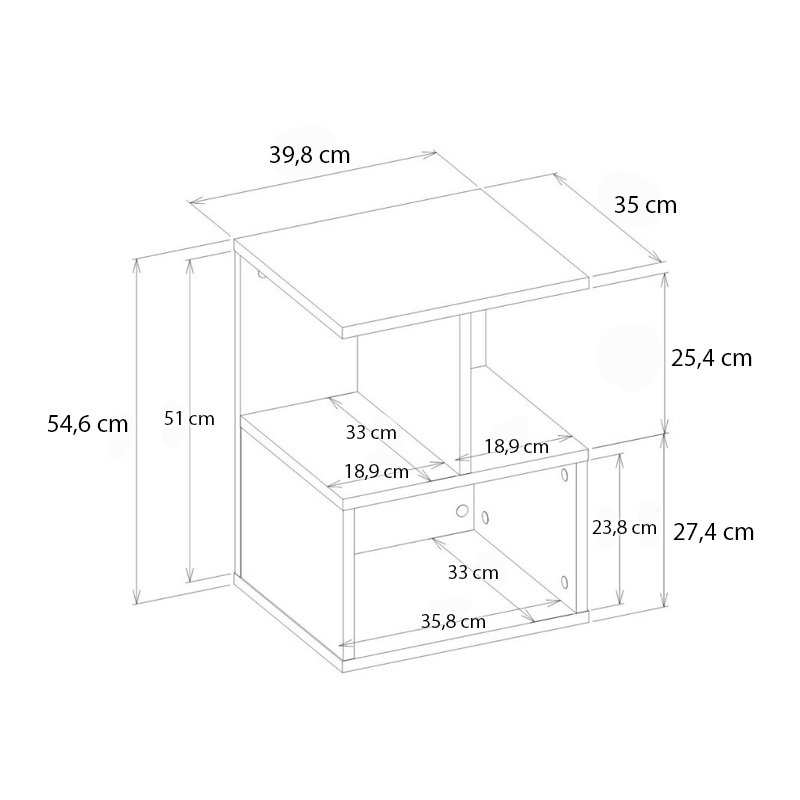 Κομοδίνο - Τραπεζάκι βοηθητικό Entiero Megapap χρώμα sapphire oak 39,8x35x54,6εκ. Κομοδίνο - Τραπεζάκι βοηθητικό Entiero Megapap χρώμα sapphire oak 39,8x35x54,6εκ.