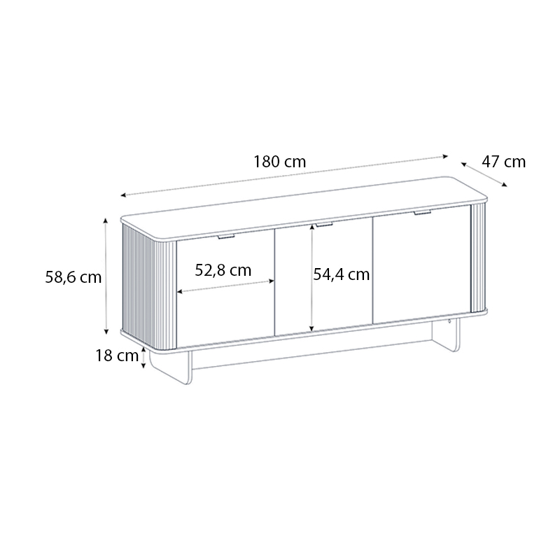 Μπουφές Bohema Megapap χρώμα ivory - sepet oak 180x47x76,6εκ. Μπουφές Bohema Megapap χρώμα ivory - sepet oak 180x47x76,6εκ.